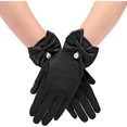 thumbnail image 4 of PIKADINGNIS Women Bridal Wedding Gloves Satin Short Opera Gloves Pearl Wrist Banquet Dress Gloves Fancy Party Floral Gloves, 4 of 6