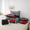 thumbnail image 5 of Feelyou Cross Bike Lover Bedding Comforter Set 7 Pieces for Child, Motorcycle Speed Sport Full Bedding Set, Gray Red Cartoon Reversible Fitted Sheet Flat Sheet, Breathable Home Decor, 5 of 7