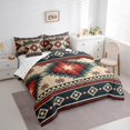 thumbnail image 3 of Feelyou Fashion Bohemian Aztec Bedding Comforter Set 7 Pieces, Green Tribal Square Full Bedding Set, Hippie Western Style Reversible Fitted Sheet Flat Sheet, Super Cozy Room Decor, 3 of 8