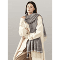 thumbnail image 3 of Fashion Women Polyester Neck Scarves Fall Winter Creative Cat Pattern Warm Shawl Wraps with Tassels（Grey） S01, 3 of 3