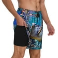 thumbnail image 3 of Daiia Sea Turtle Swims Mens Swim Trunks Swim Shorts Quick Dry Swim Shorts with Mesh Lining Pockets-Large, 3 of 9