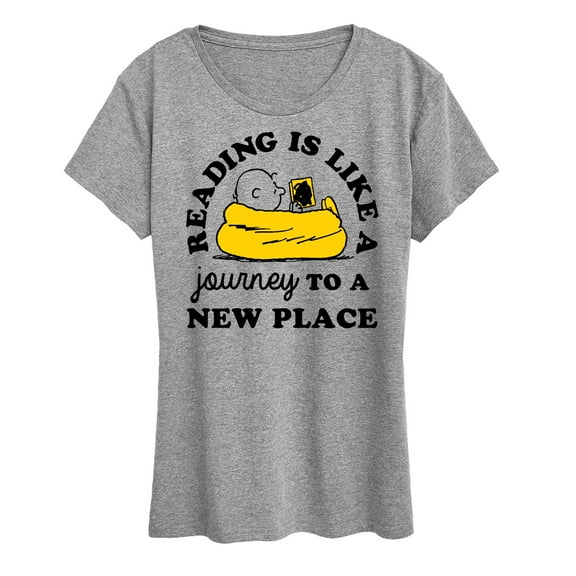 Peanuts - Reading Is Like A Journey To A New Place - Women's Short Sleeve Graphic T-Shirt