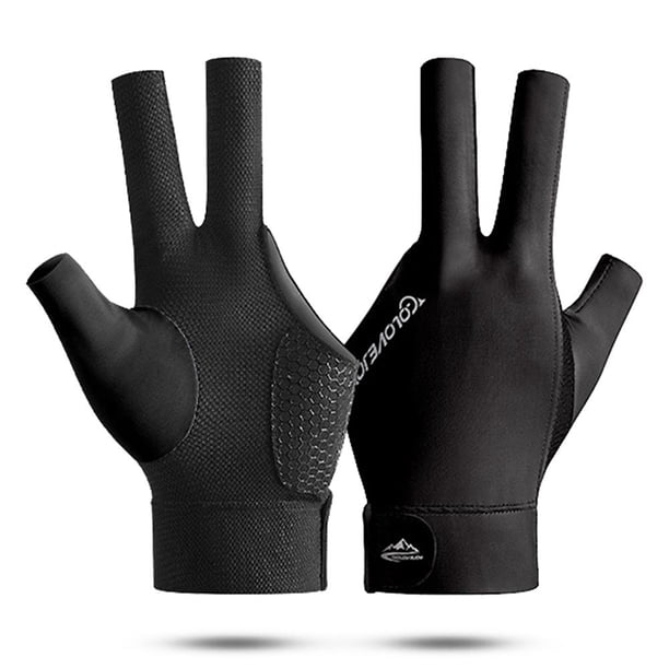 Guantes de billar con dedos abiertos, poliéster transpirable, entrenamiento amateur (negro) Likrtyny Para Estrenar