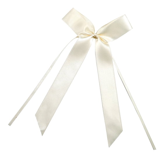 SOPOTUTU 10Pcs Beige Ribbon Bow Knots for Wedding, Car Decoration, Box, Party Supplies, Craft Accessories