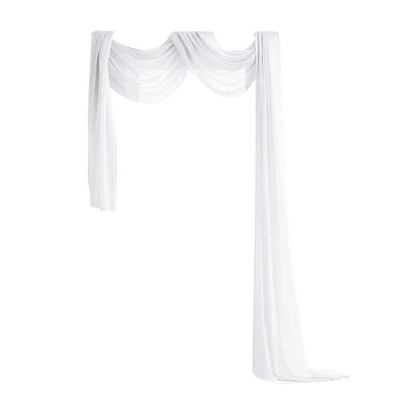 MOQIN Extra Long Sheer Window Scarf Valance, Soft Voile Textured Bed Canopy Scarf Curtains for Event Designs,Wedding Arches, Bedroom Décor, Home Decor |50" x 216"