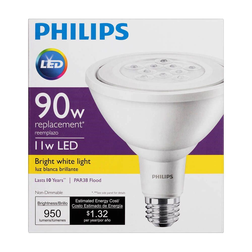 Philips LED Flood Light Bulb, PAR38, Bright White, 90 WE - Walmart.com