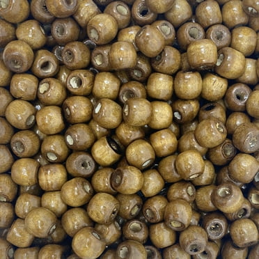 200 Stained Coffee Brown Barrel Wood Beads 12mm x 10mm Diameter 5.5mm Large Hole