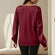 thumbnail image 5 of Tops para mujer,Blusa informal de manga larga para mujer, cuello redondo, poliéster, largo regular, para uso diario, sopatenor, 5 of 9