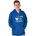 thumbnail image 5 of Love You Pho Real Vietnamese Food Unisex Fleece Graphic Zip Up Hoodie Brisco Brands 4X, 5 of 6