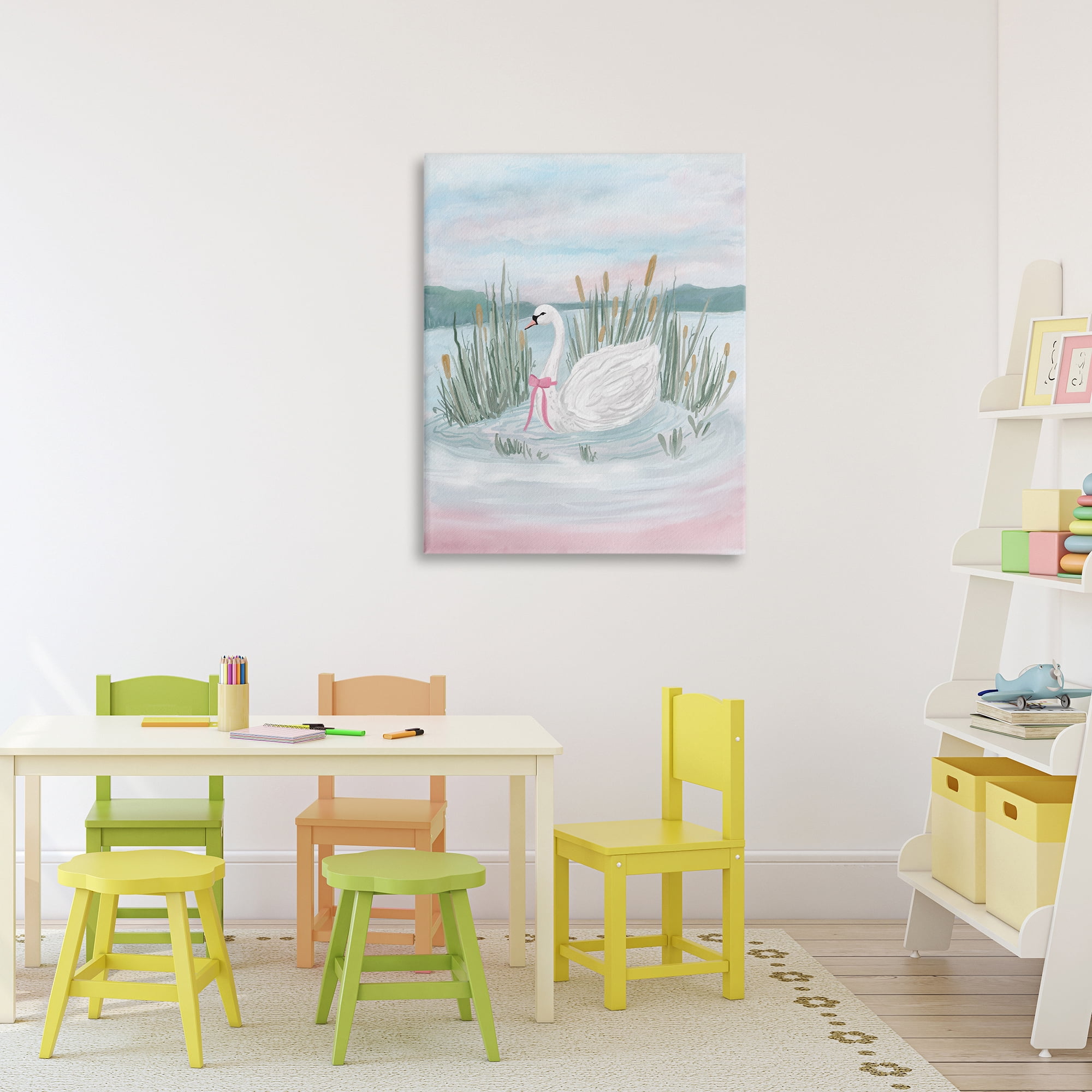 Stupell Industries Swan Serenade on Lake Canvas Wall Art, design by Adreane Fippinger