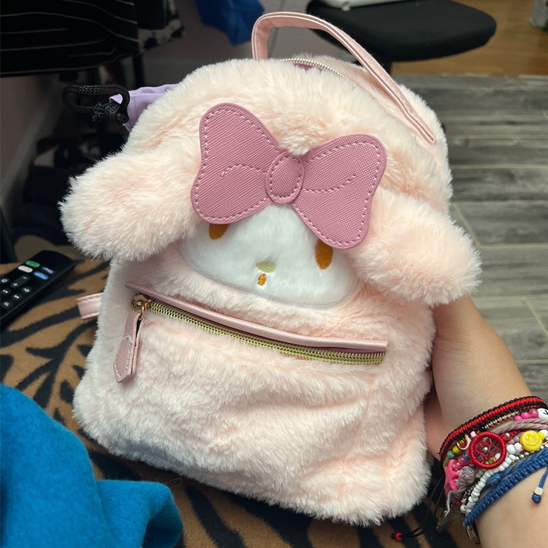 Sanrio Kawaii Hello Kitty Plush Cinnamon Roll Backpack My Melody Bag ...