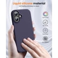 thumbnail image 4 of KOMI Designed for iPhone 16 Case,Shockproof Liquid Silicone Protective Phone Case with Soft Anti-Scratch Microfiber Lining Ultra Slim Drop Protection Phone Cover 6.1 inch Dark Purple, 4 of 5