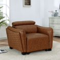 thumbnail image 4 of Furniture of America Holm Faux Leather Adjustable Headrest Chair in Brown, 4 of 8