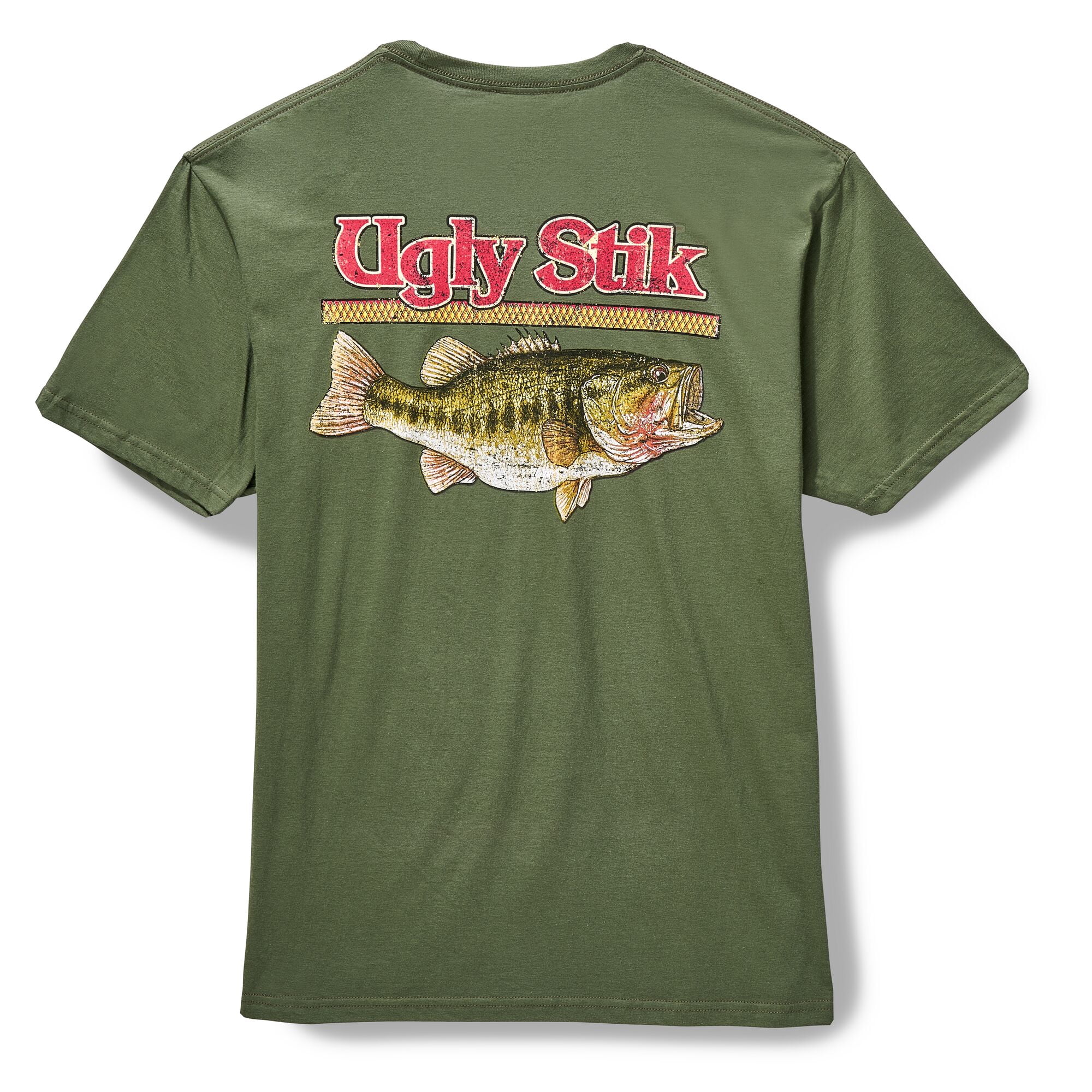 Ugly Stik Vintage Bass T-Shirt, Size XXL (Military Green)