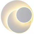 thumbnail image 1 of Lámpara de pared LED blanca de 15 W, Creative Eclipse 3 en 1, lámpara de pared interior con protección sólida, moderna y sencilla, para sala de estar, pasillo, balcón, lámpara LED cromada C, 1 of 5