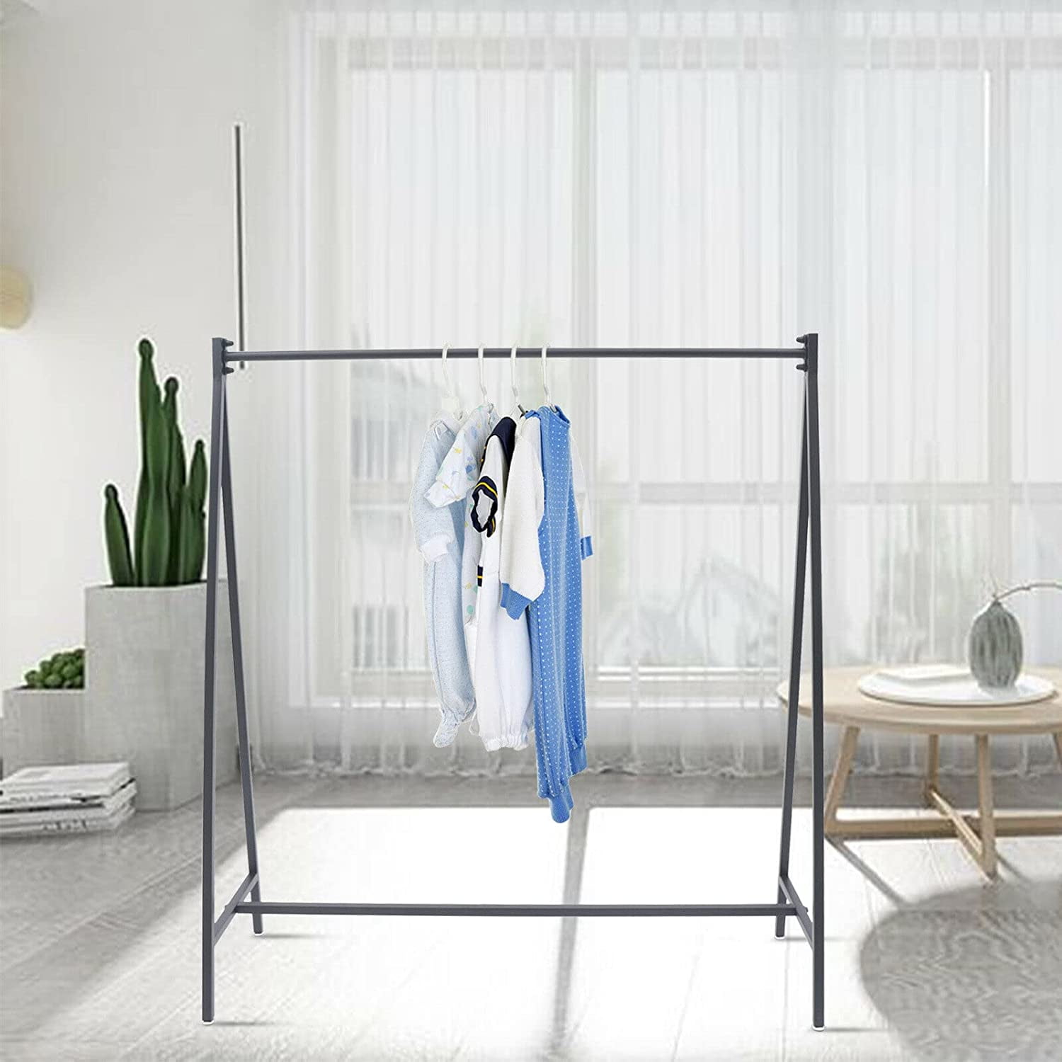 Miumaeov Metal Garment Rack Stable Clothes Hanger Home Clothes Drying