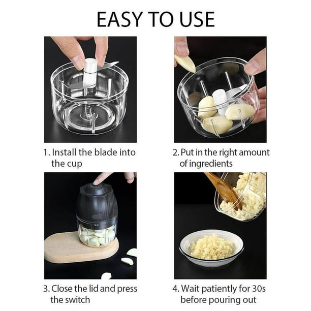 serony Electric Mini Garlic Chopper Garlic Press Wireless Portable Food