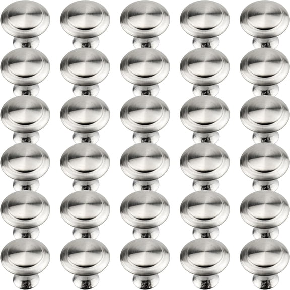 30 Pack Kitchen Cabinet Knobs Round Cupboard Handles Stainless Steel Kitchen Cabinet Drawer Pulls for Cupboard Door Bedroom Bathroom Wardrobe Dresser Drawer