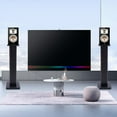 thumbnail image 2 of Miumaeov 28" Inch Bookshelf Speaker Stands Surround Sound Home Theater (Black Walnut), 2 of 11