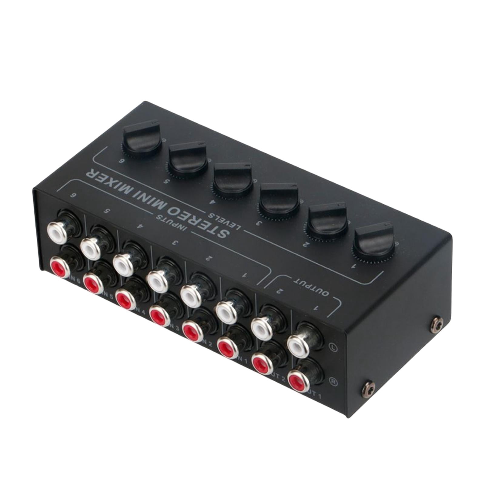 LeeQinersw 6 Channel Stereo Mixer Portable Compact Small Mixer for DJ Computer Karaoke Show