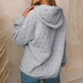 thumbnail image 4 of Womens Blouses Casual Winter Fall Relaxed Fit Hooded Long-sleeved Mitten-Cuff One Shoulder Hoody Graphic Pullover Cotton Hoodie Sweatshirts(Grey,M), 4 of 6
