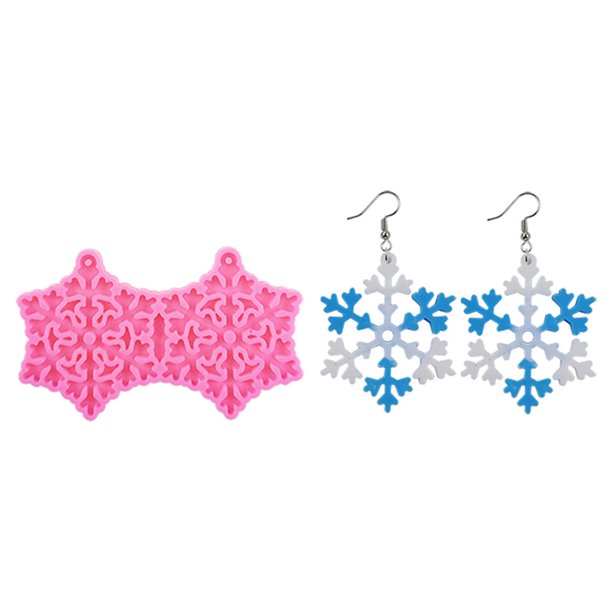 5 Pendientes molde de silicona colgante de copo de nieve pendientes molde para decoración del hogar