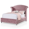 thumbnail image 5 of FOA Cyndi 5pc Pink Fabric Bedroom Set - Twin + 2 Nightstands + Dresser + Mirror, 5 of 10