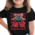 thumbnail image 2 of Avrnliq Girls Patriotic Cherry American Flag T-Shirt, 4th of July Kids Graphic Tee, USA Stars Stripes Summer Casual Short Sleeve Shirt, Independence Day Gift,Size 5-6T, 2 of 6