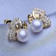 thumbnail image 4 of Pendientes de perlas naturales de agua dulce LSOOYH, ideales para bodas y fiestas, con circonitas cúbicas y forma de mariposa., 4 of 5