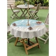 thumbnail image 3 of Outdoor Tablecloth with Umbrella Hole and Zipper, Blue Waves Round Table Cloth 54 Inch Waterproof Tablecloth, Summer Beach Coastal Nautical Ocean Picnic Table Cover for Patio Camping, 3 of 7