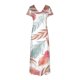 thumbnail image 4 of Puntoco Vestido De Manga Corta Con Cuello En V, Vestido Largo Hasta El Suelo De Verano Para Mujer, Vestido Largo Informal Suelto Con Bolsillos, Abertura De Manga Corta, Blanco Xxl, 4 of 5