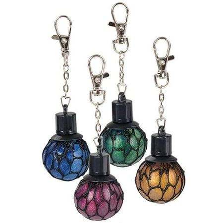 1.5” Mesh Squish Ball Key Ring – 24 Pieces Mini Stress Orbs - Loot Bag Fillers, Luggage Keychain, School Rewards, Game Prizes, Teacher Supplies, Health & Wellness, Locker Hanging Ornament, Gift