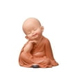 thumbnail image 2 of Yaoyar Cute Monk Statue Miniature Buddha Figurine Wise Figure Baby Little Monk Sculpture Collectibles Crafts Arts Zen Ornaments Wall Shelf Desktop Garden Home Office Car Decoration Gift, 2 of 8