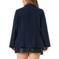 thumbnail image 3 of Agnes Orinda Women's Plus Size Shiny Sequin Blazer Coat Button Lapel Party Blazers 2X Navy Blue, 3 of 6