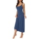 thumbnail image 4 of Vestido de pijama para mujer INSPIRE CHIC con tirantes de espagueti, escote redondo, espalda cruzada, camisón largo XL en azul oscuro, 4 of 6