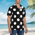 thumbnail image 5 of Kll Men'S Hawaiian Shirt Short Sleeve Button Down Beach Shirts-Black And White Polka Dot, 5 of 8