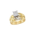 thumbnail image 2 of 14kt Yellow Gold His Hers Round Diamond Cluster Matching Wedding Set 1/4 Cttw, 2 of 3