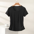 thumbnail image 4 of XuJwPNcy Womens Tops Lightweight Basic Short Sleeve Tee Round Neck Casual Undershirts Summer Thin Breathable Tshirt Clothes, 4 of 5