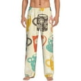 thumbnail image 2 of Lsque Vintage Cup Print Men's Pajama Pants, Lounge Pant - Comfortable Home Wear,Elastic Waistband, Stylish Design-XX-Large, 2 of 9