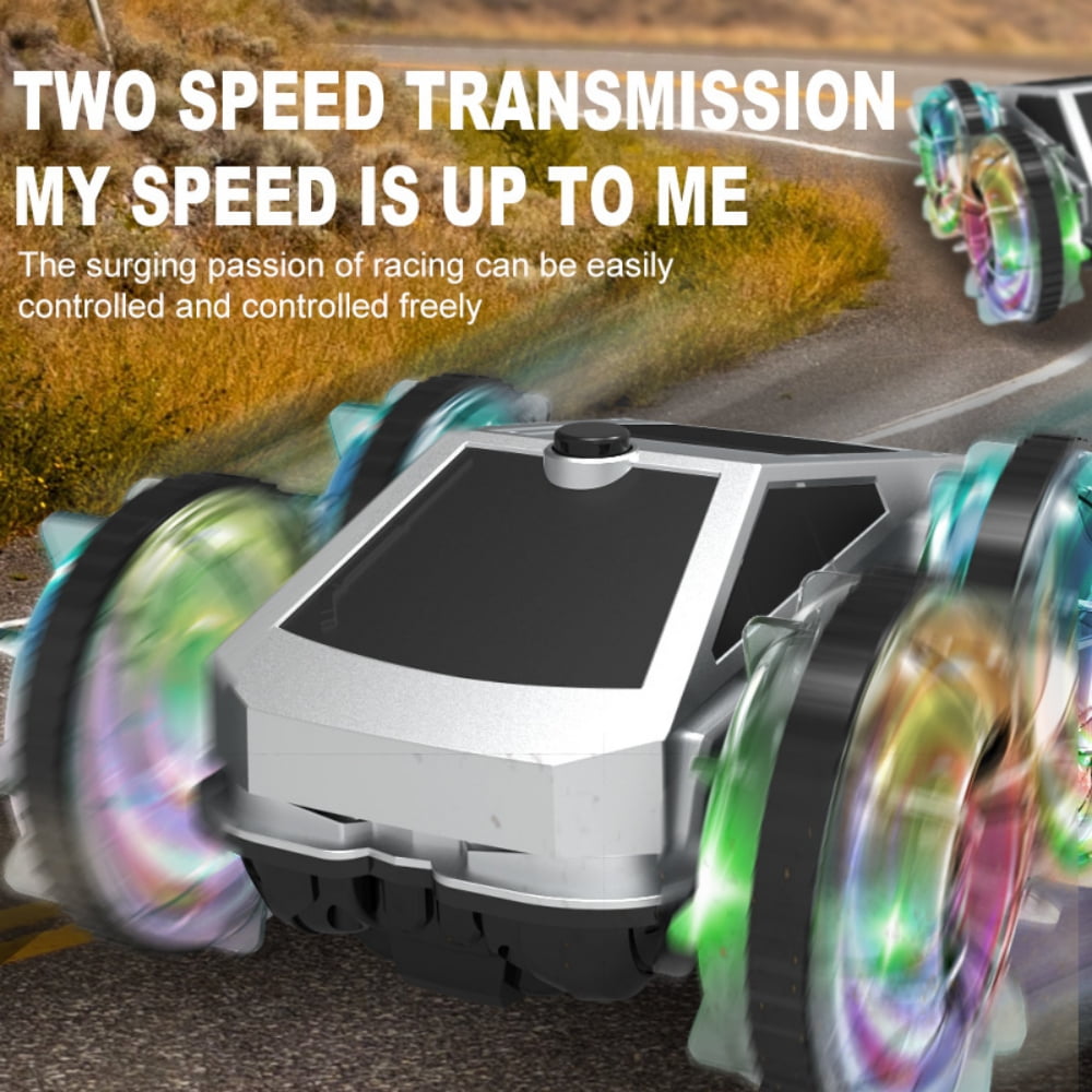 Juuar RC Cars for Kids with LED Lights, 2.4GHz Waterproof Amphibious Remote Control Car Boat, 4WD RC Stunt Car Pool Toys for Boys Girls