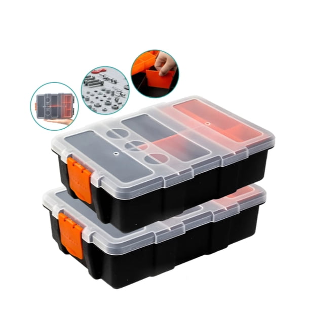 2pcs caja Organizadora De Plástica Tornillos Tuercas Y Piezas caja de almacenamiento para tornillos, Caja de almacenamiento de herramientas de plástico, Caja organizadora de herramientas