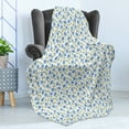 thumbnail image 4 of Flower Soft Flannel Fleece Blanket, Flower Pattern Feminine Nostalgic Art Greenland Natural Creative Design, Cozy Plush for Indoor and Outdoor Use, 70" x 90", Baby Blue Green White, by Ambesonne, 4 of 5