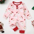 thumbnail image 2 of Pandaie Infant Baby Boy Girl Clothes Santa Long Sleeve Jumpsuit Newborn First Christmas Outfit One Piece Romper Pink 12-18 Months, 2 of 7