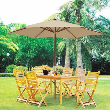Yescom 13 9 8ft Wooden Outdoor Patio Wood Pole Umbrella A Yescom 9 Ft Outdoor Patio Market Umbrella W Aluminum