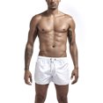thumbnail image 3 of Pantalones cortos de playa para hombre Pantalones cortos de natación de poliéster transpirable de verano de secado rápido para hombre con cordón para deportes al aire libre Blanco XXL, 3 of 6