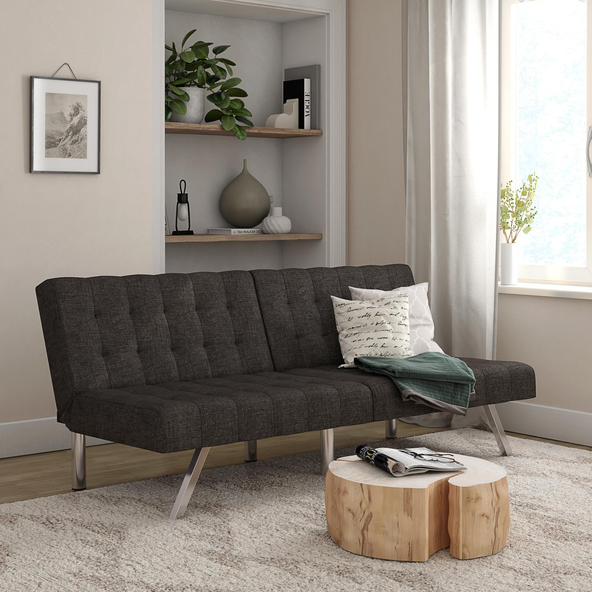 Mainstays Morgan Tufted Convertible Modern Euro Futon Multiple Mainstays Morgan Tufted Convertible Modern Euro Futon Multiple Finishes Com