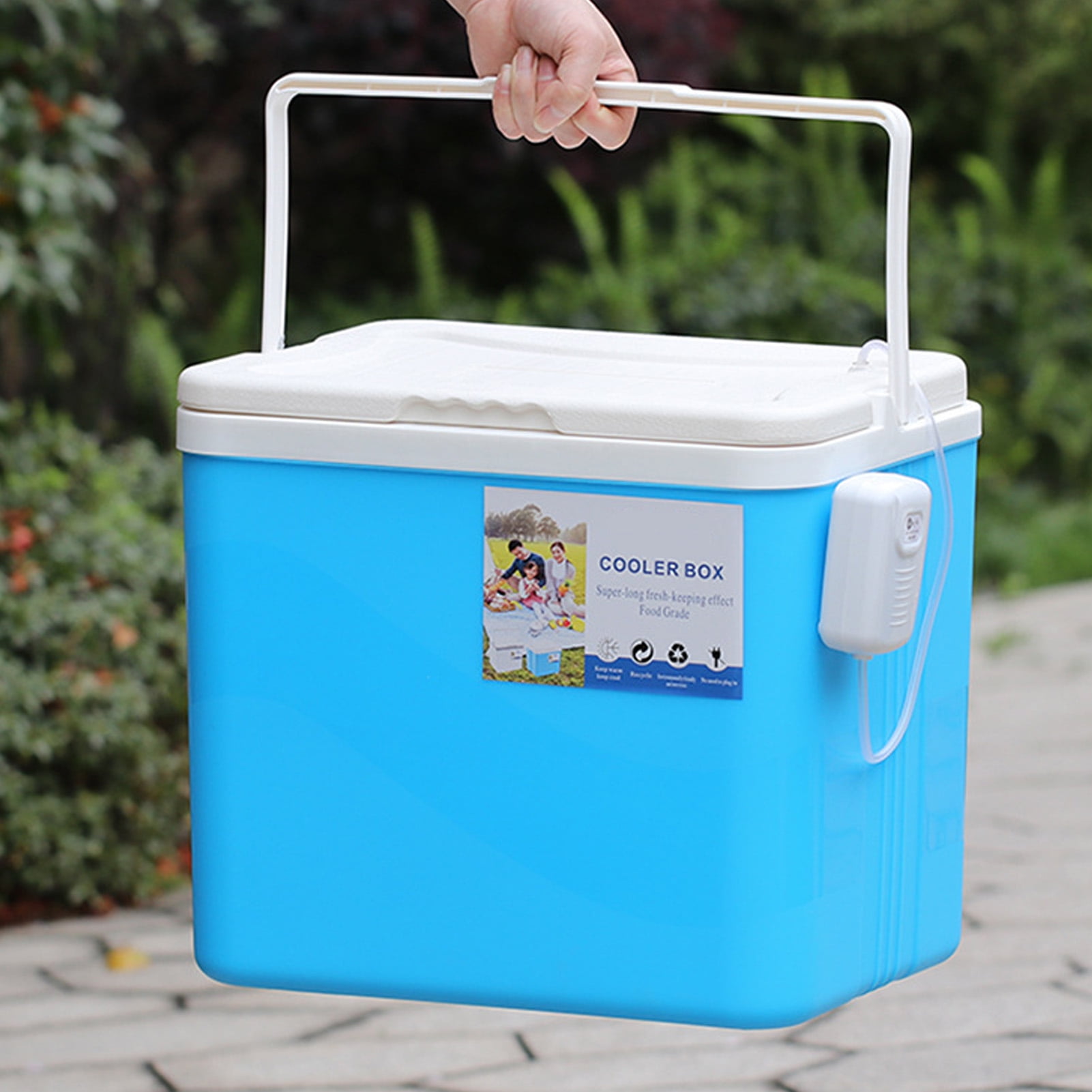 BIMZUC 10L Hard Sided Cooler Box High Performance Insulated Ice Chest with Heavy Duty Handle for Outdoor Camping Picnic Fishing Beach Drinks and Beer, Blue (11.4x8.9x10.4 Inches / 29x22.5x26.5 cm)