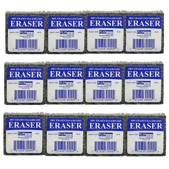 Flipside Products Student Eraser, 2" Width, 2" Length, Pack of 12