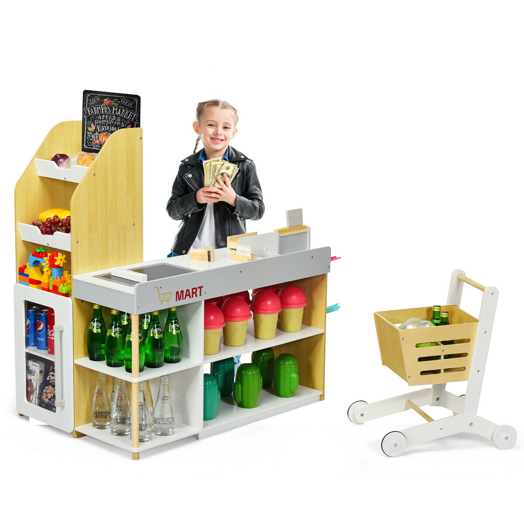 Costway Grocery Store  Playset Pretend Play  Supermarket 