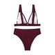 thumbnail image 4 of Bikini sexy para mujer Conjunto sólido Traje de baño Sujetador relleno de dos piezas Traje de baño Ropa de playa Fridja  nalpqowj51670, 4 of 6